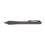 Gerecyclede plastic pen met rubberen lichaam en blauwe inkt kleur taupe grijs