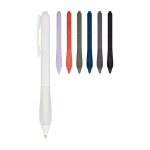 Gerecyclede plastic pen met rubberen lichaam en blauwe inkt tweede weergave meerdere kleuren