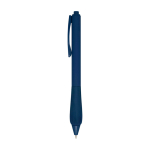 Gerecyclede plastic pen met rubberen lichaam en blauwe inkt weergave zijkant