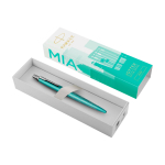 Metalen pen met blauwe inkt Parker Jotter SE Global Icons kleur turkoois tweede weergave voorkant