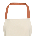 Gerecycled katoenen schort met gekleurde nekband 200 g/m2 kleur zalm weergave detail 2