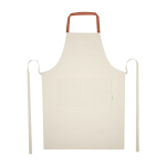Gerecycled katoenen schort met gekleurde nekband 200 g/m2 kleur zalm tweede weergave voorkant