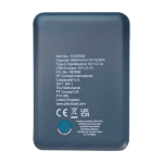 Slanke en stijlvolle powerbank van gerecycled plastic 5.000 mAh tweede weergave achterkant