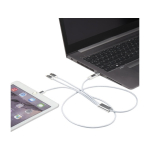 Aluminiumkabel 5-in-1 met kopercoating en iOS-uitgang kleur zilver tweede weergave