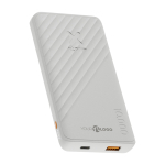 Powerbank met snelle lading en FastCharge-technologie 10.000 mAh kleur wit weergave bedrukking logo 2