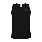 Sportshirt voor kids met verwijderbaar label 140 g/m² Roly kleur zwart weergave zeefdruk