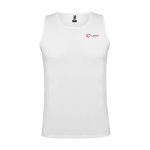 Sportshirt voor kids met verwijderbaar label 140 g/m² Roly kleur wit weergave zeefdruk