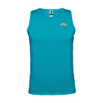 Sportshirt voor kids met verwijderbaar label 140 g/m² Roly kleur turkoois weergave zeefdruk