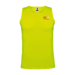 Sportshirt voor kids met verwijderbaar label 140 g/m² Roly kleur neon geel weergave zeefdruk