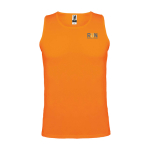 Sportshirt voor kids met verwijderbaar label 140 g/m² Roly kleur neon oranje weergave zeefdruk