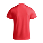 Kort sportpolo voor kinderen van polyester 140 g/m² Roly kleur rood tweede weergave achterkant