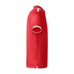 Kort sportpolo voor kinderen van polyester 140 g/m² Roly kleur rood tweede weergave met zijkant