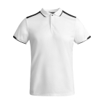 Kort sportpolo voor kinderen van polyester 140 g/m² Roly kleur wit