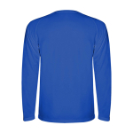 Lang sportshirt voor kinderen bedrukken 150 g/m² Roly kleur blauw tweede weergave achterkant
