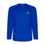 Lang sportshirt voor kinderen bedrukken 150 g/m² Roly kleur blauw weergave zeefdruk
