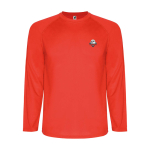 Lang sportshirt voor kinderen bedrukken 150 g/m² Roly kleur rood weergave zeefdruk