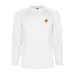 Lang sportshirt voor kinderen bedrukken 150 g/m² Roly kleur wit weergave zeefdruk