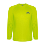 Lang sportshirt voor kinderen bedrukken 150 g/m² Roly kleur neon geel weergave zeefdruk