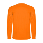 Lang sportshirt voor kinderen bedrukken 150 g/m² Roly kleur neon oranje tweede weergave achterkant