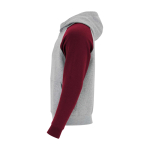 Kinderhoodie in twee kleuren van zachte fleece 280 g/m² kleur bordeaux weergave zijkant