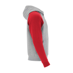 Kinderhoodie in twee kleuren van zachte fleece 280 g/m² kleur rood tweede weergave met zijkant