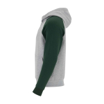 Kinderhoodie in twee kleuren van zachte fleece 280 g/m² kleur groene fles weergave zijkant