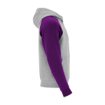 Kinderhoodie in twee kleuren van zachte fleece 280 g/m² kleur paars tweede weergave met zijkant