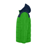 Gevoerde kinderjas van polyester met elastische boorden Roly kleur groen weergave zijkant