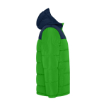 Gevoerde kinderjas van polyester met elastische boorden Roly kleur groen tweede weergave met zijkant