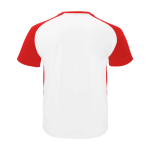 Sportief tweekleurig T-shirt voor kinderen korte mouwen kleur rood tweede weergave achterkant