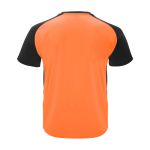Sportief tweekleurig T-shirt voor kinderen korte mouwen kleur oranje tweede weergave achterkant