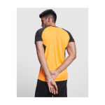 Sportief tweekleurig T-shirt voor kinderen korte mouwen kleur oranje luxe weergave