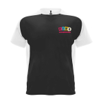 Sportief tweekleurig T-shirt voor kinderen korte mouwen kleur wit/zwart weergave zijkant