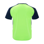 Sportief tweekleurig T-shirt voor kinderen korte mouwen kleur neon groen tweede weergave achterkant