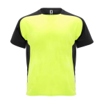 Sportief tweekleurig T-shirt voor kinderen korte mouwen kleur neon geel