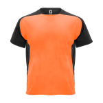 Sportief tweekleurig T-shirt voor kinderen korte mouwen kleur neon oranje