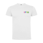 T-shirt voor kinderen van katoen in tricot 165 g/m² Roly kleur wit weergave zeefdruk
