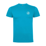 T-shirt voor kinderen van katoen in tricot 165 g/m² Roly kleur turkoois weergave zeefdruk
