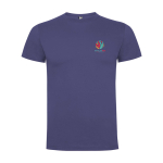 T-shirt voor kinderen van katoen in tricot 165 g/m² Roly kleur jeans blauw weergave zeefdruk