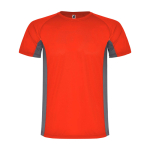 Tweekleurig sportshirt voor kinderen van polyester 140 g/m² Roly kleur rood