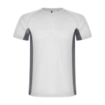 Tweekleurig sportshirt voor kinderen van polyester 140 g/m² Roly kleur wit