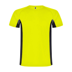 Tweekleurig sportshirt voor kinderen van polyester 140 g/m² Roly kleur geel