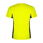 Tweekleurig sportshirt voor kinderen van polyester 140 g/m² Roly kleur geel tweede weergave achterkant
