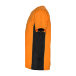 Tweekleurig sportshirt voor kinderen van polyester 140 g/m² Roly kleur oranje weergave zijkant