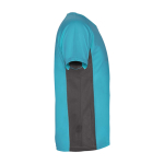 Tweekleurig sportshirt voor kinderen van polyester 140 g/m² Roly kleur turkoois tweede weergave met zijkant