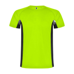 Tweekleurig sportshirt voor kinderen van polyester 140 g/m² Roly kleur neon groen