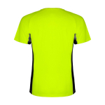Tweekleurig sportshirt voor kinderen van polyester 140 g/m² Roly kleur neon groen tweede weergave achterkant