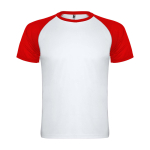 Tweekleurig sportshirt voor kinderen korte mouwen kleur rood