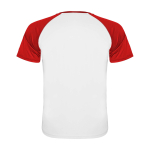 Tweekleurig sportshirt voor kinderen korte mouwen kleur rood tweede weergave achterkant