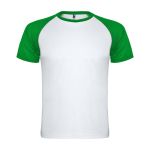 Tweekleurig sportshirt voor kinderen korte mouwen kleur groen